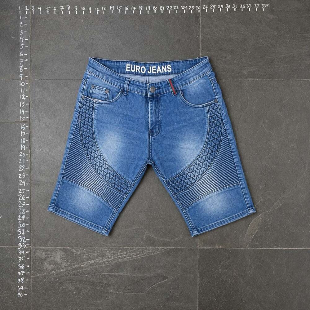Forever Young Euro Jeans Moto Biker Denim Shorts - Picture 2 of 4